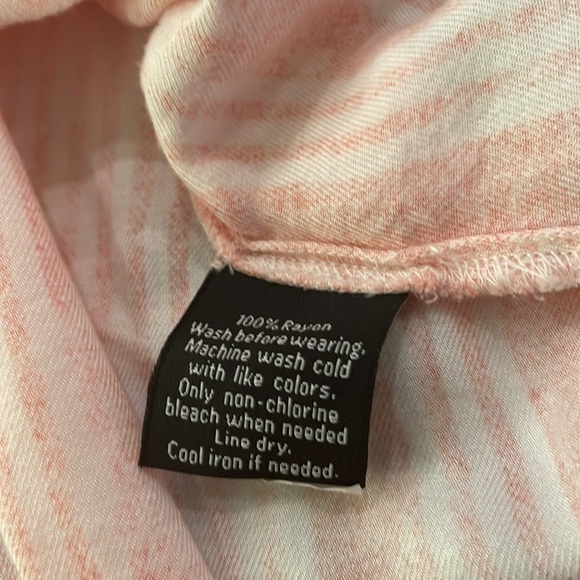 Rock & Republic Peach/Red/White🧡❤️ Stripe Like New Button Up Pocket top szS❤️🧡 - Picture 6 of 12